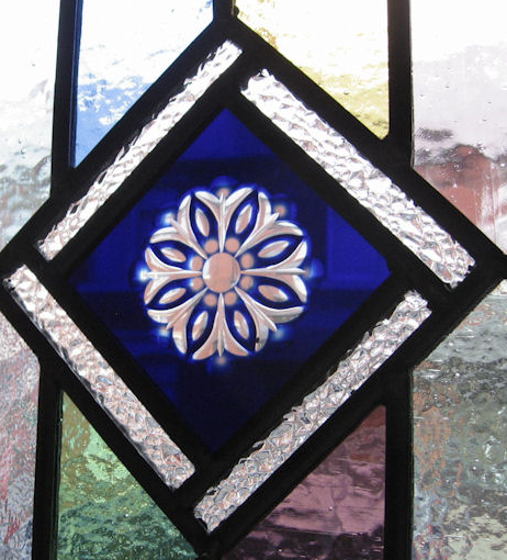 Decorative Glass diamond cut Blue glass design in derry city and ireland.png