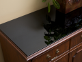 black satin sheek glass table top for quality furniture protection with glass made in ireland